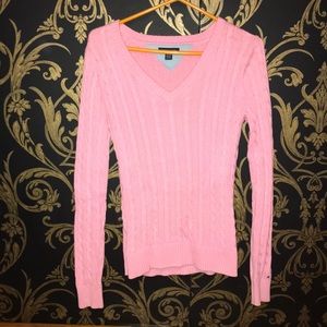 Tommy Hilfiger pink v neck sweater